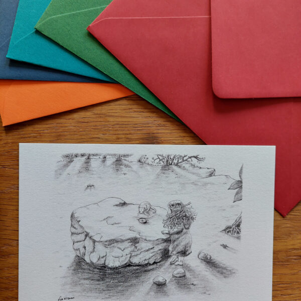 Carte postale Fillette et Doudou